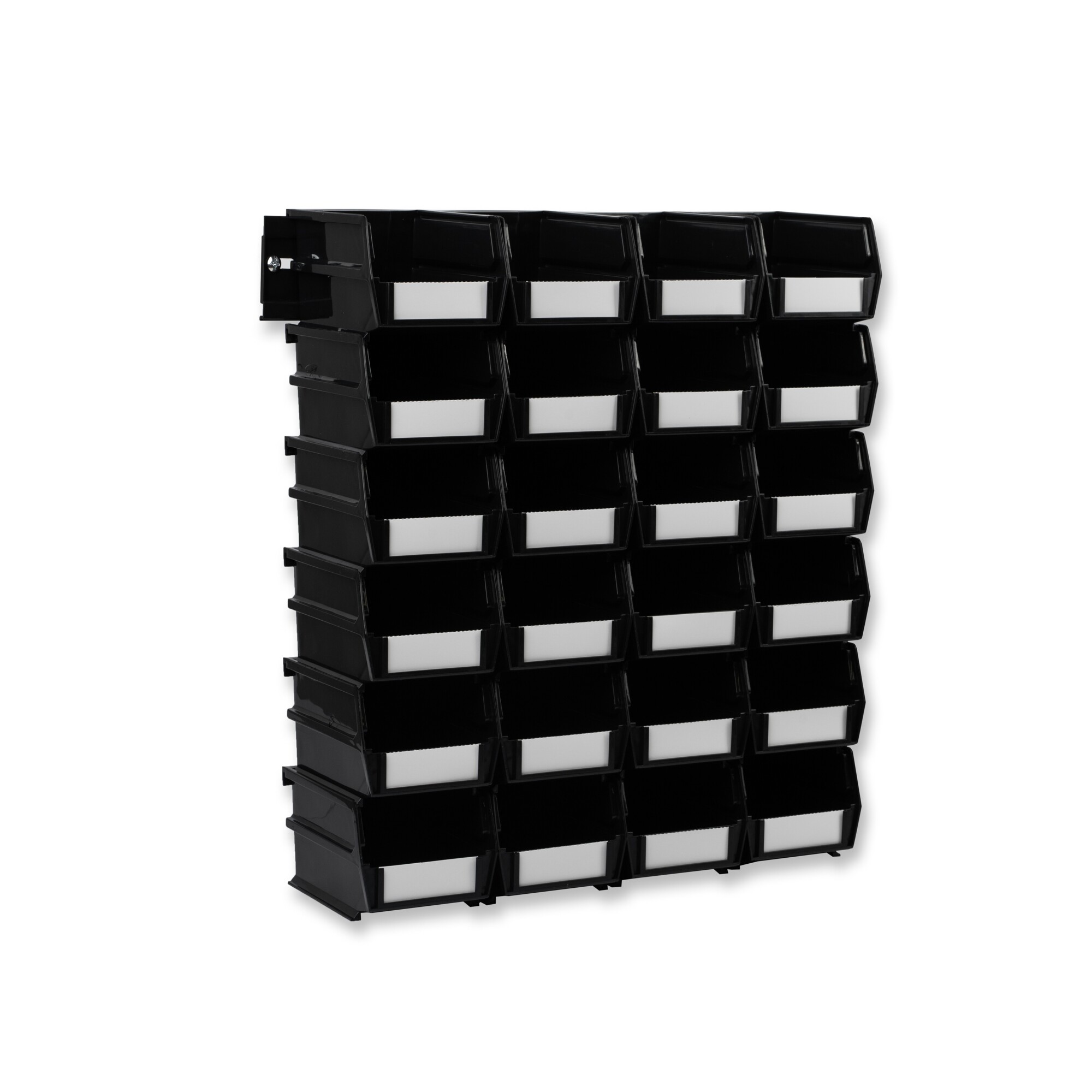 Triton Products, LocBin Hanging and interlocking Bins, Height 3 in, Width 4.125 in, Bins Included (qty.) 24 Model# 3-210BKWS
